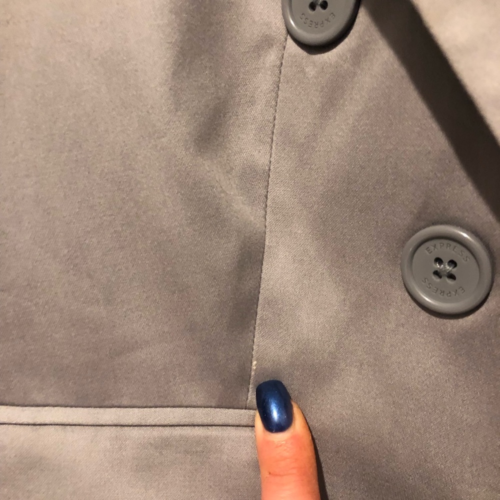 NWOT Express slate grey button details blazer business casual - Picture 11 of 12